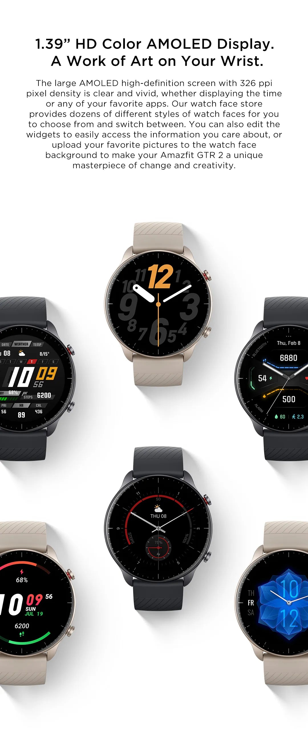 Alexa Built-in Curved Bezel-less Design Smart Watch