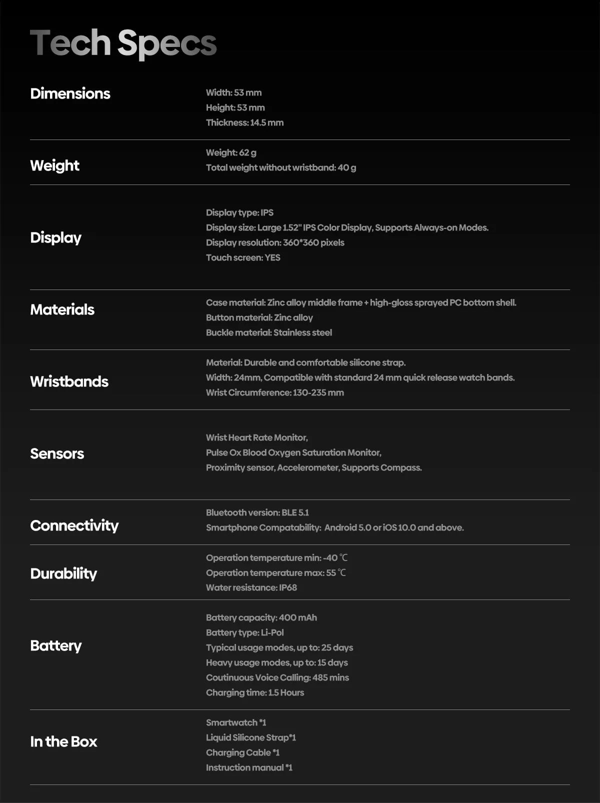 1.52 Inch IPS Display Voice Calling Smartwatch
