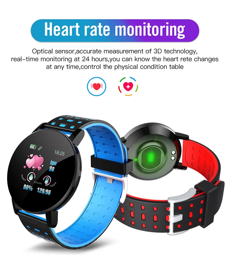 Heart Rate Blood Pressure Monitoring Fitness Tracker Smartwatch