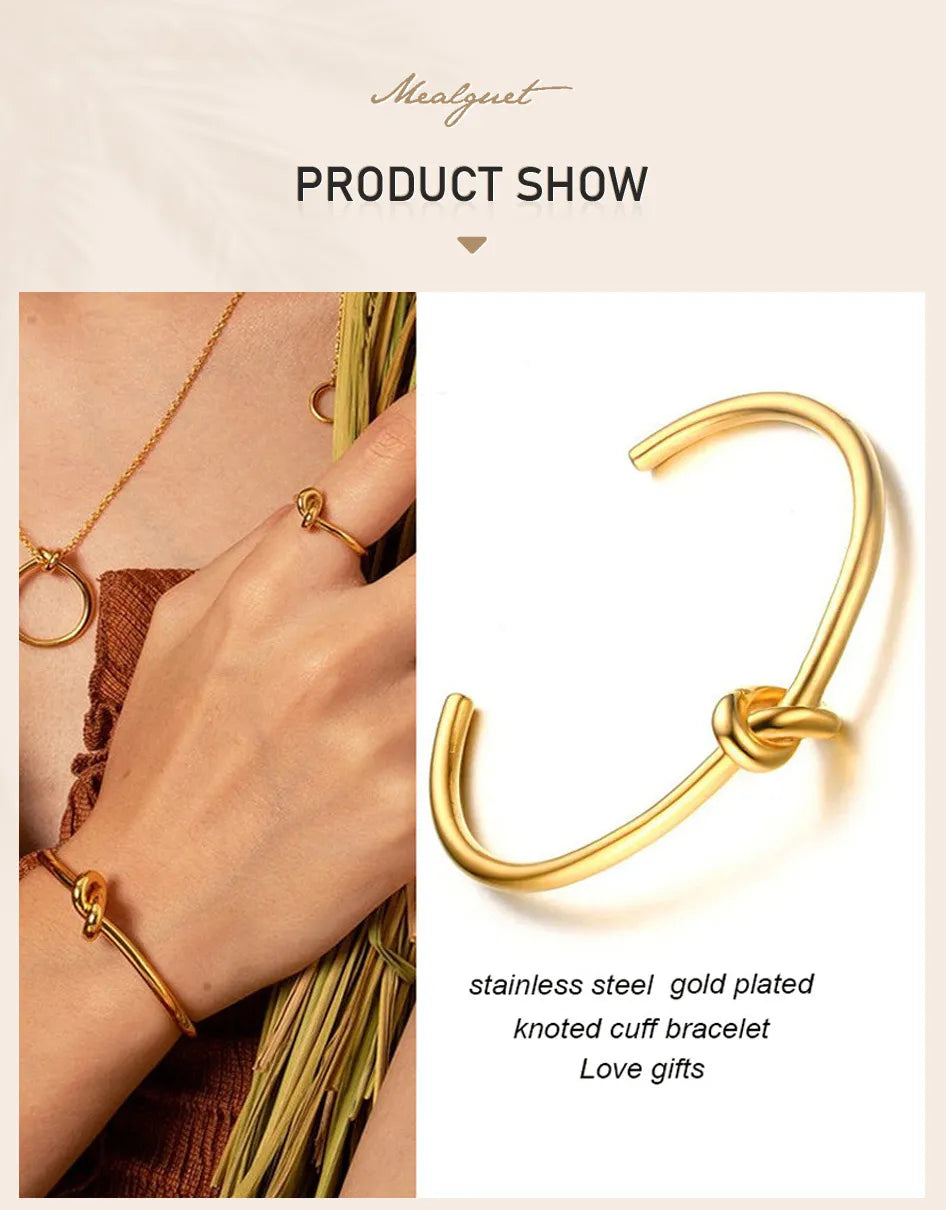 Circular Knot Cuff Bangle Bracelets