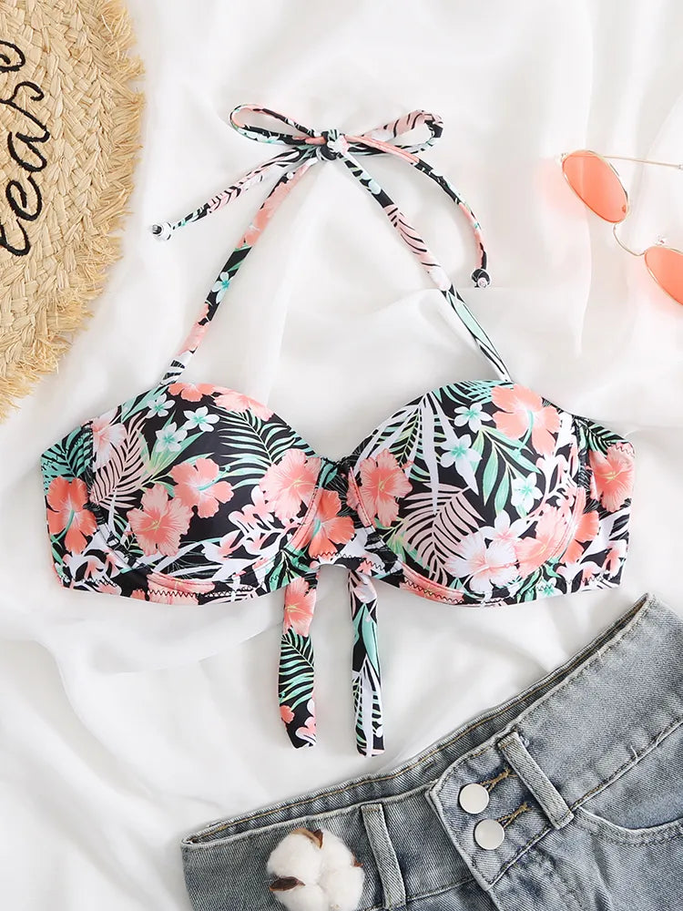 High Waist Thong Swimwear Trunks Bikinis Top