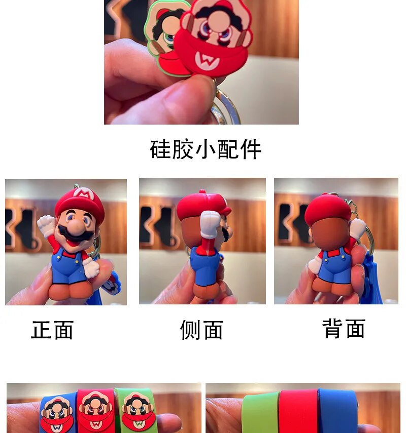 Super Mary Bros Keychain Action Figure Set