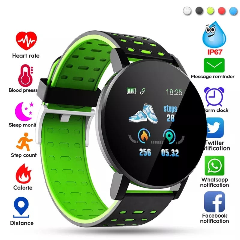 Heart Rate Blood Pressure Monitoring Fitness Tracker Smartwatch