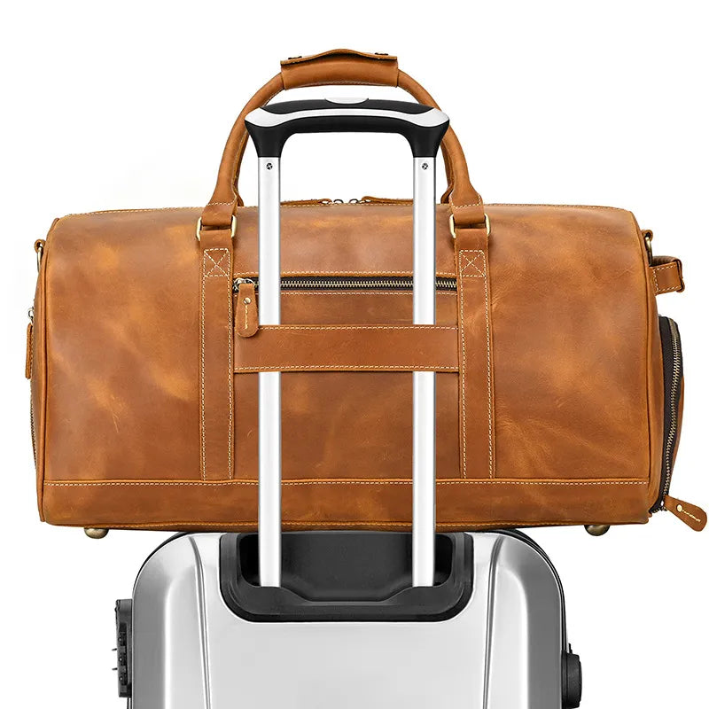 Bolsa de viaje de cuero genuino