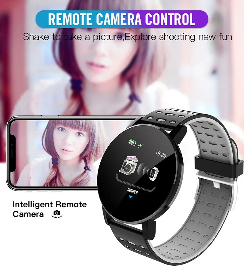 Heart Rate Blood Pressure Monitoring Fitness Tracker Smartwatch