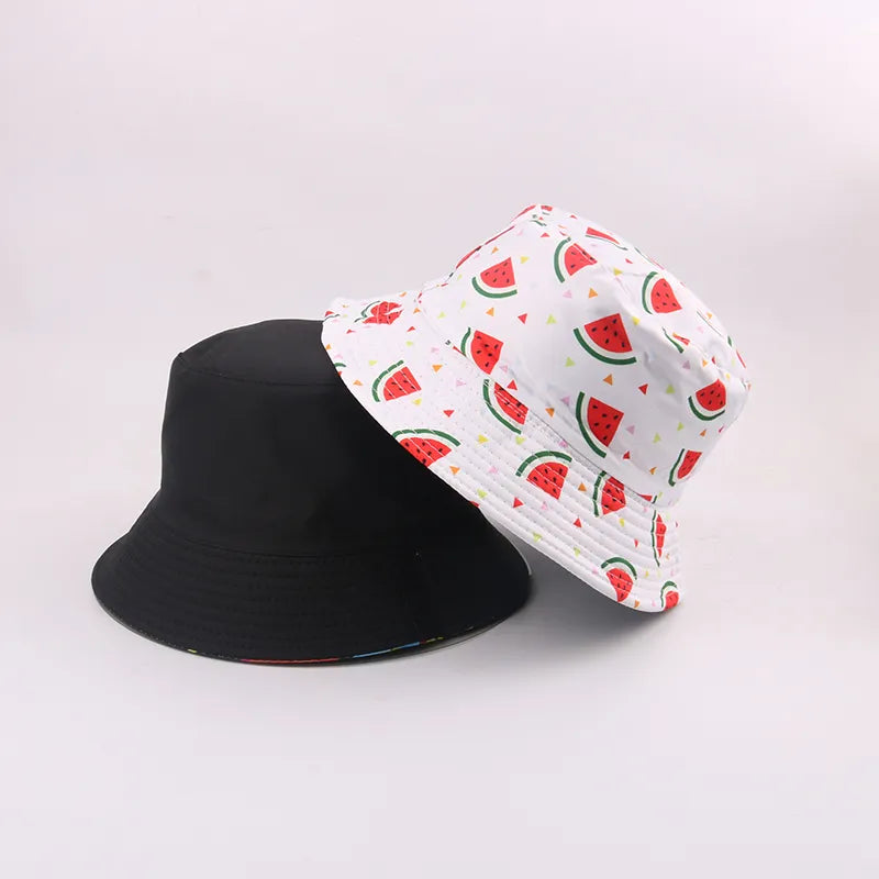 Sombrero de pescador con bordado de letras estilo coreano