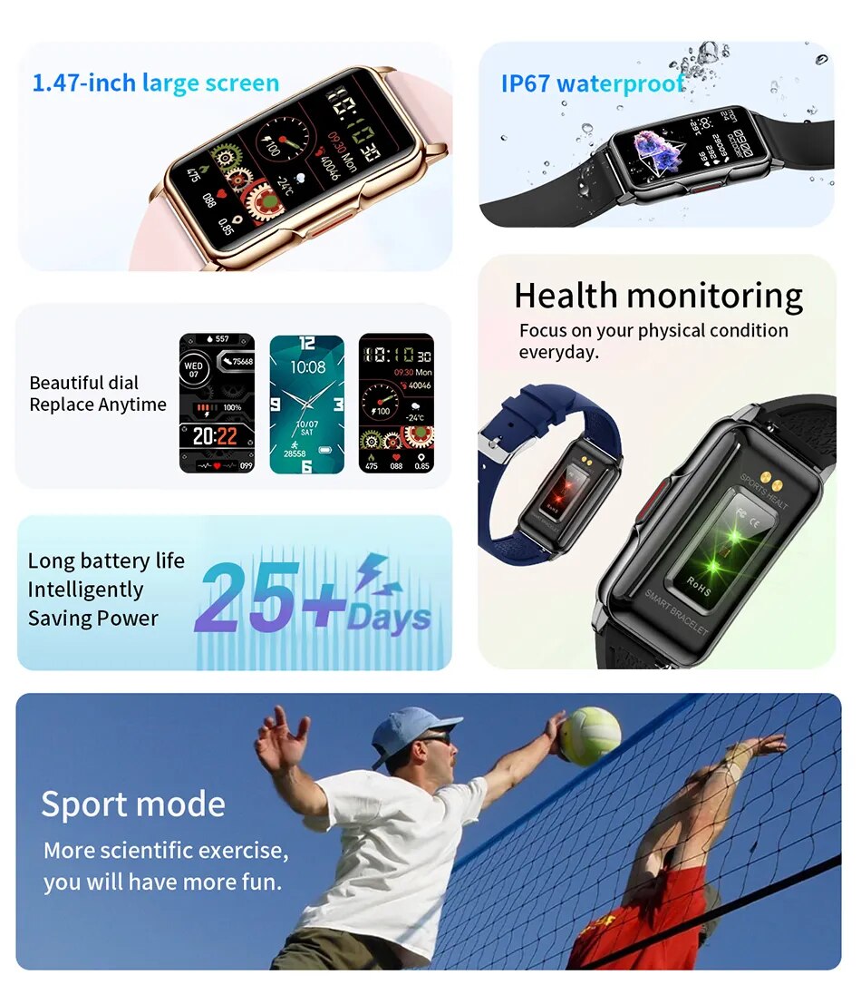 Touch Screen Fitness Tracker Smartwatch