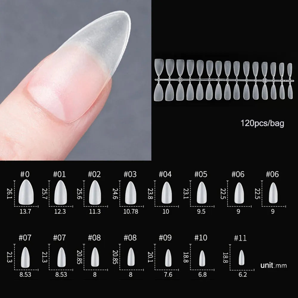 120pcs/bag Matte Press Sculpted Fake Nail