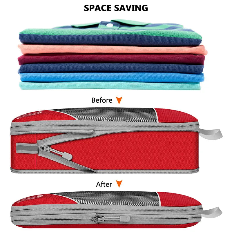3/6PCS Cubes Travel Storage Set With Shoe Bag