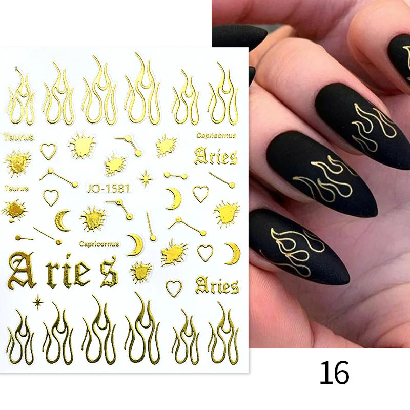Papers Stripe 3D Nail Sticker