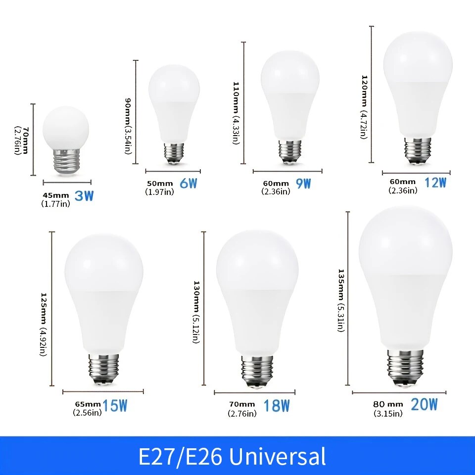 10pcs LED Bulb Lamps E26 E27 E14 E12 110V GU10  120V Table Light