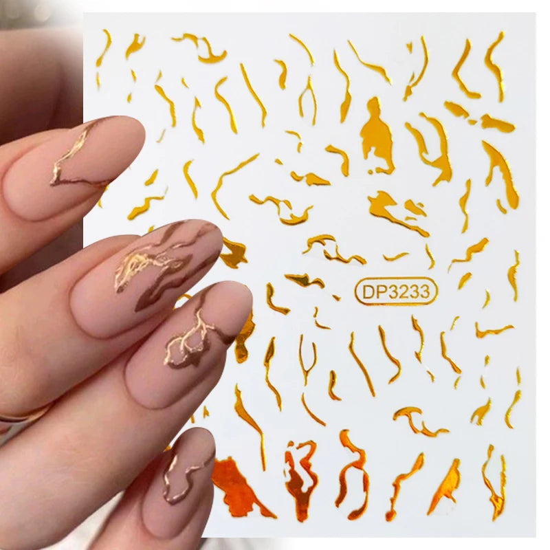 3D Lines Nail Stickers