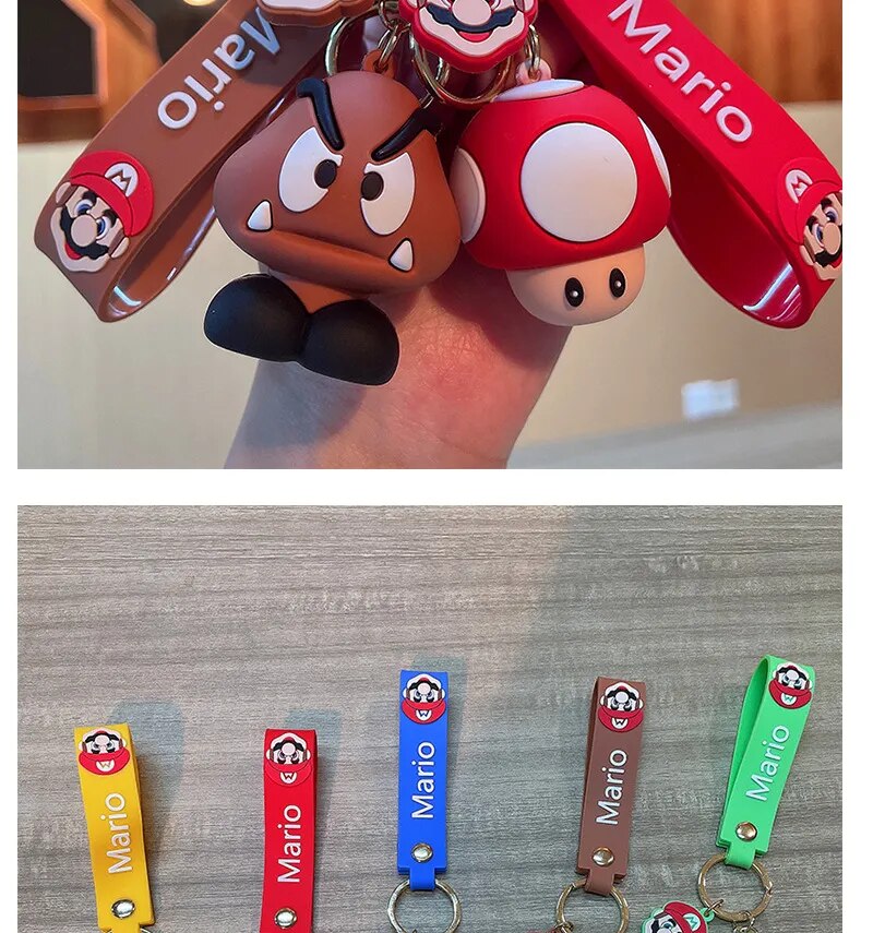 Super Mary Bros Keychain Action Figure Set