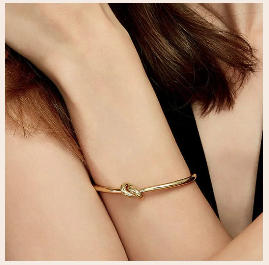 Circular Knot Cuff Bangle Bracelets
