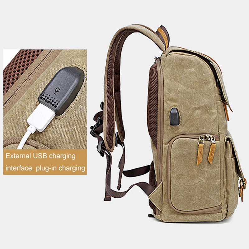 Puerto USB apto para bolsa de fotografía para computadora portátil de 15,6 pulgadas